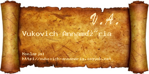 Vukovich Annamária névjegykártya