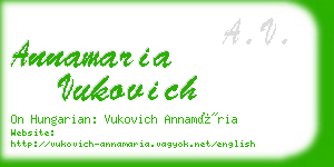 annamaria vukovich business card